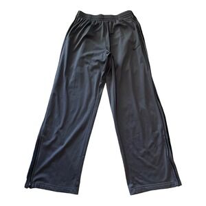 Nike Athletic Basketball Track Pants Mens Size L Large Gray Black Zip Ankles